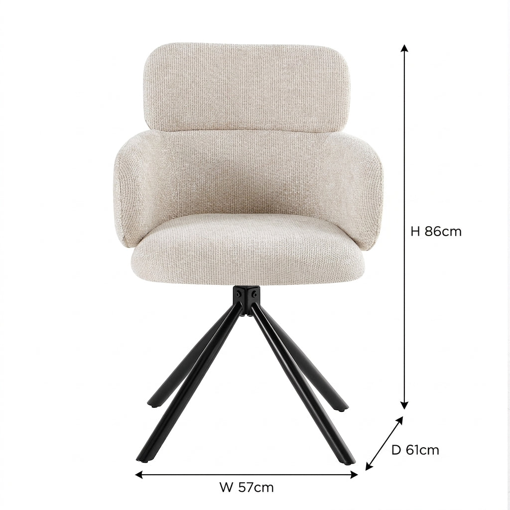 Cambridge Sintered Stone Extendable Dining Table Grey with Tunscay Beige Dining Chairs | GalaxiMart