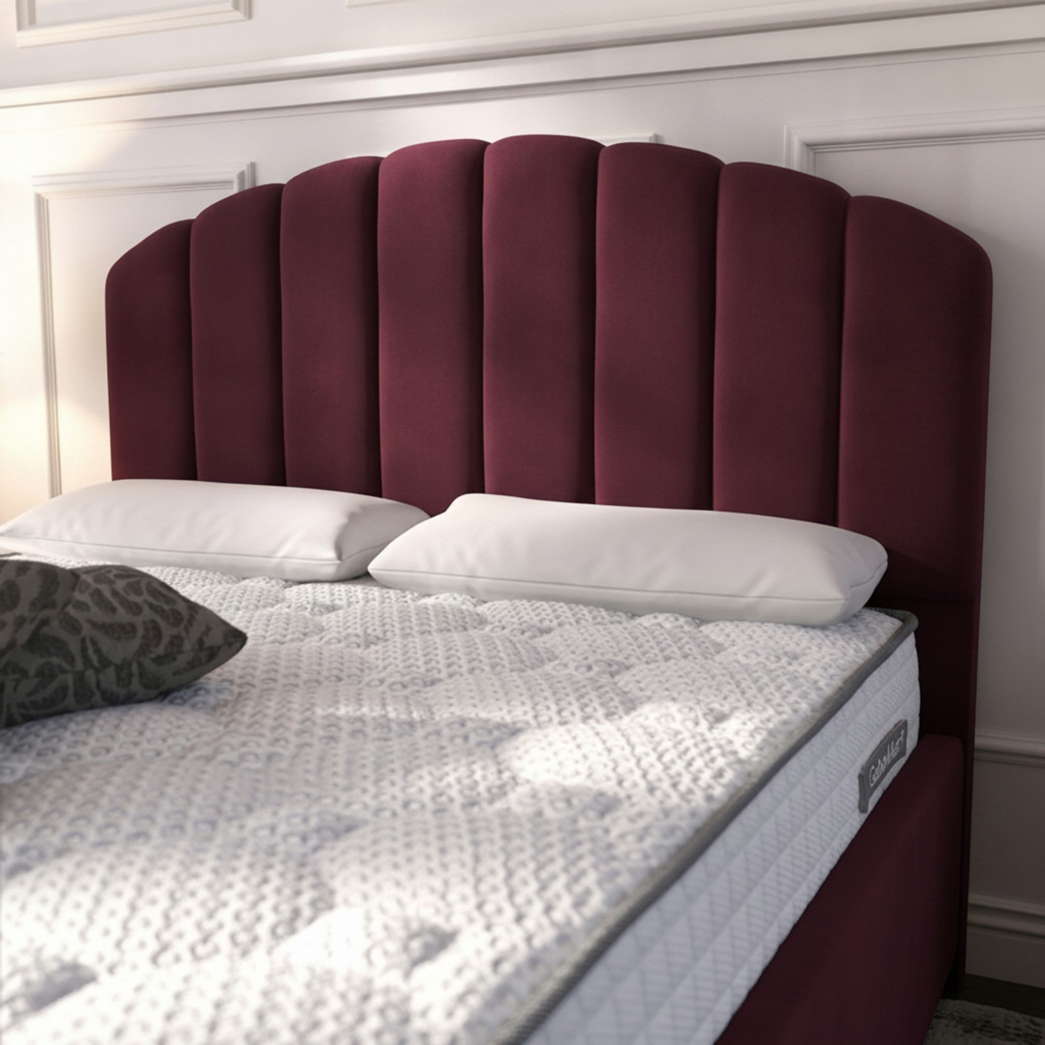 Claret Berkshire Ottoman Bed with Gas-Lift Storage