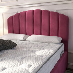 Cerise Berkshire Ottoman Bed - Gas-Lift Storage