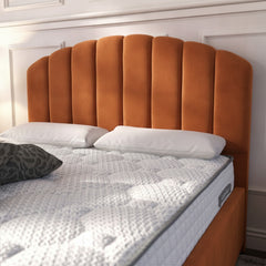 Burnt Orange Berkshire Ottoman Bed with Gas-Lift Storage