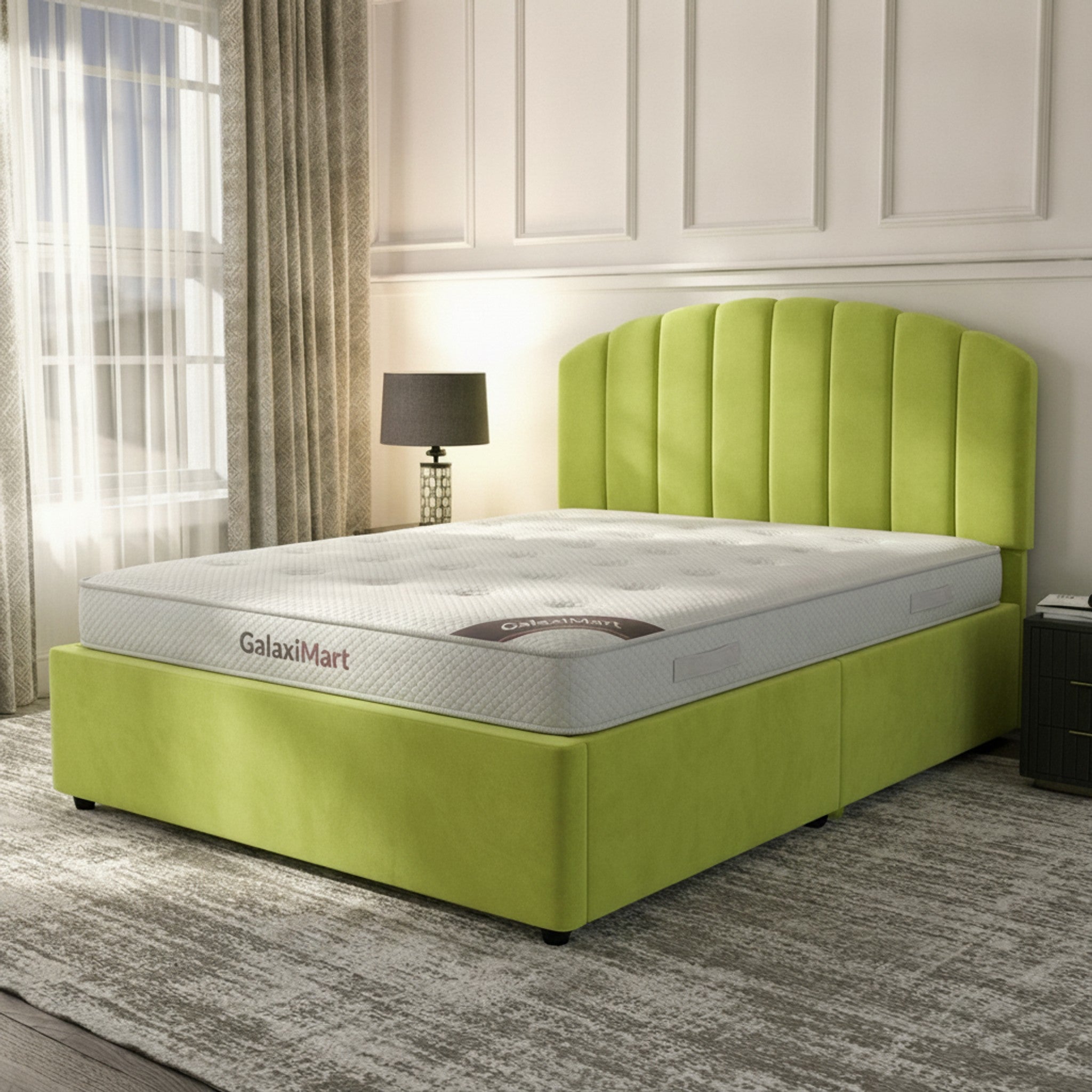 Berkshire Lime Ottoman Bed - Gas-Lift Storage & Style