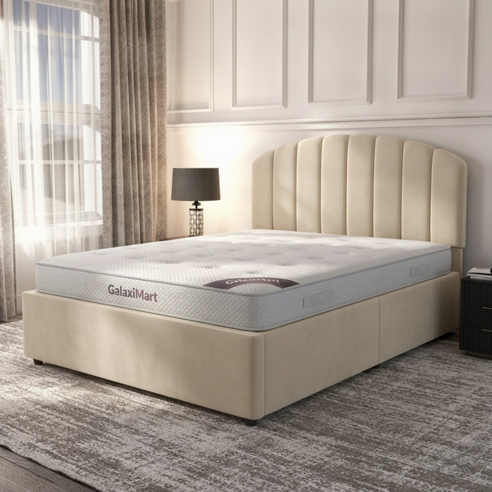 Cream Berkshire Ottoman Bed with Gas-Lift Storage