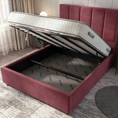 Bristol Ottoman Bed - Cerise | Gas-Lift Storage