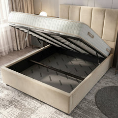 Bristol Cream Ottoman Bed with Gas-Lift Storage
