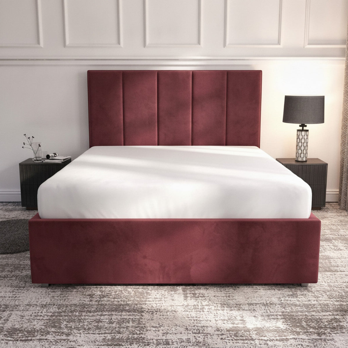 Bristol Ottoman Bed - Claret Luxury Storage Bed