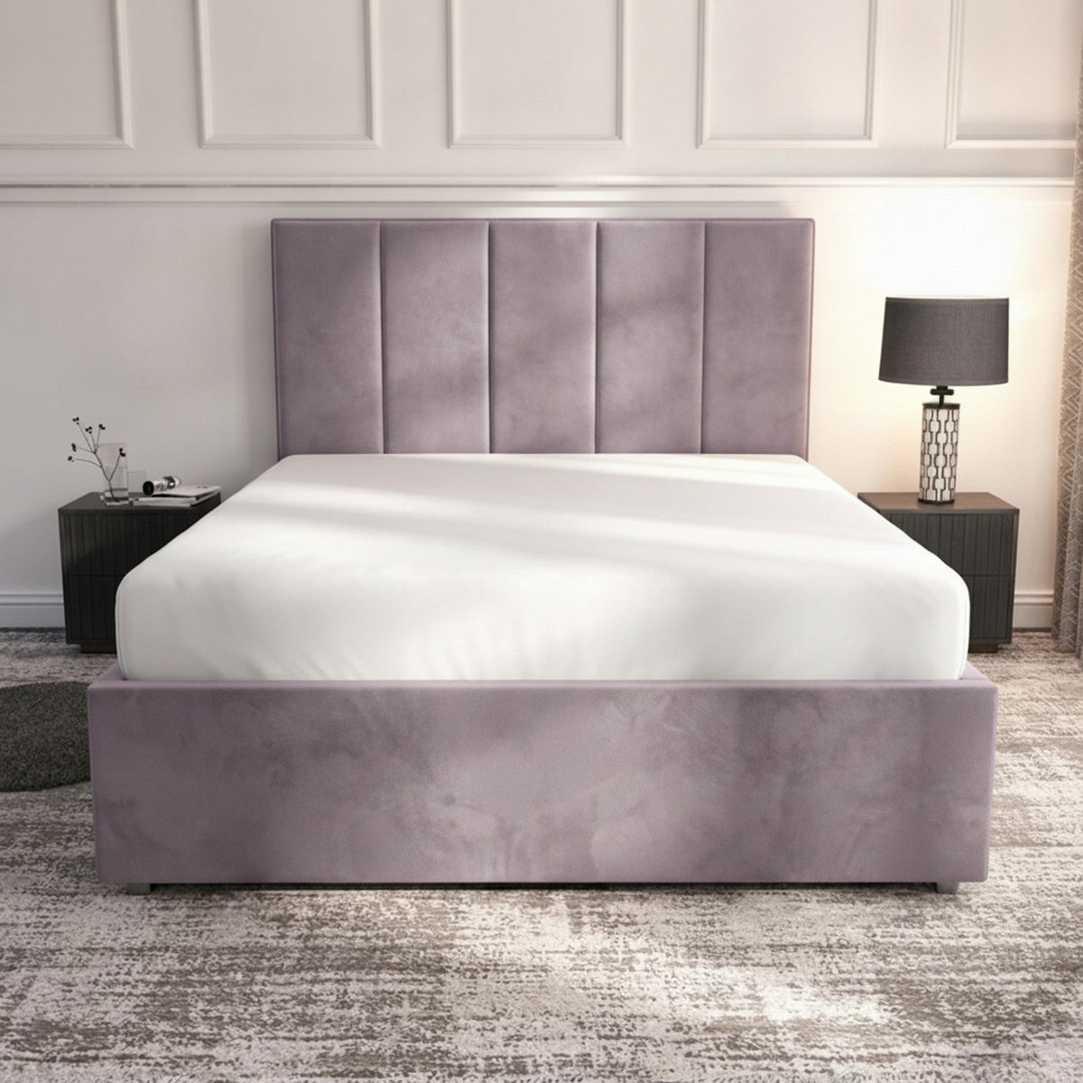 Bristol Lilac Ottoman Bed | Premium Storage Bed