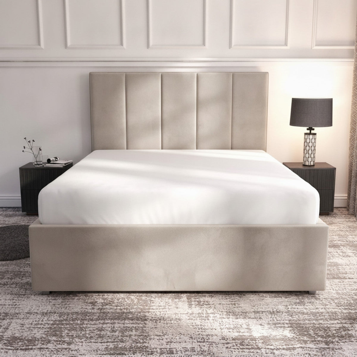 Bristol Pebble Ottoman Bed with Gas-Lift Storage
