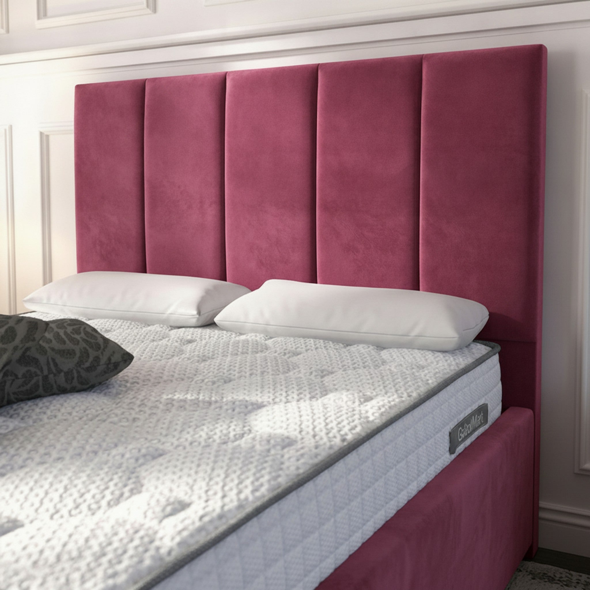Bristol Ottoman Bed - Cerise | Gas-Lift Storage