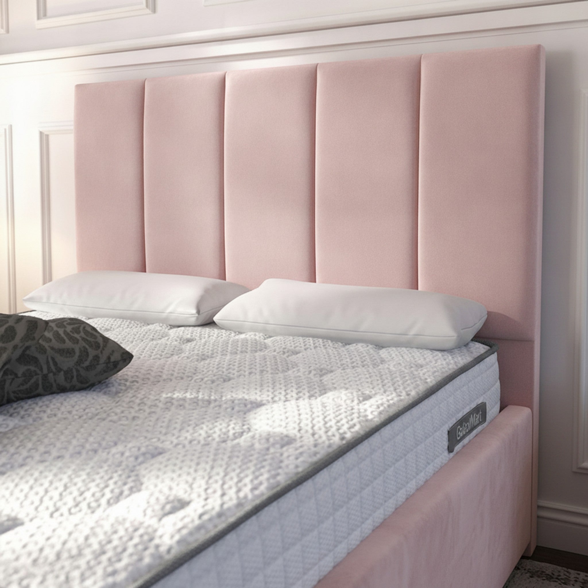 Bristol Pink Ottoman Bed with Gas-Lift Storage