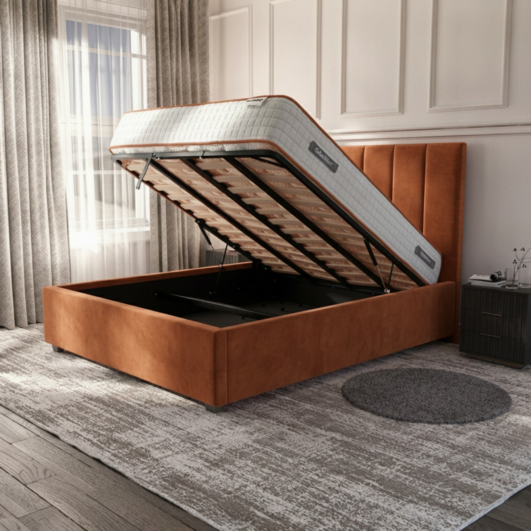 Bristol Ottoman Bed - Burnt Orange