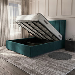 Bristol Teal Ottoman Bed with Gas-Lift Storage