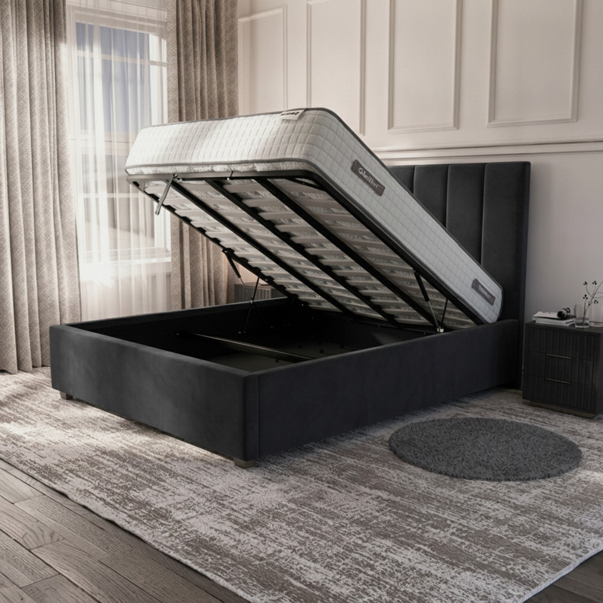 Bristol Ottoman Bed - Elephant Gas-Lift Storage