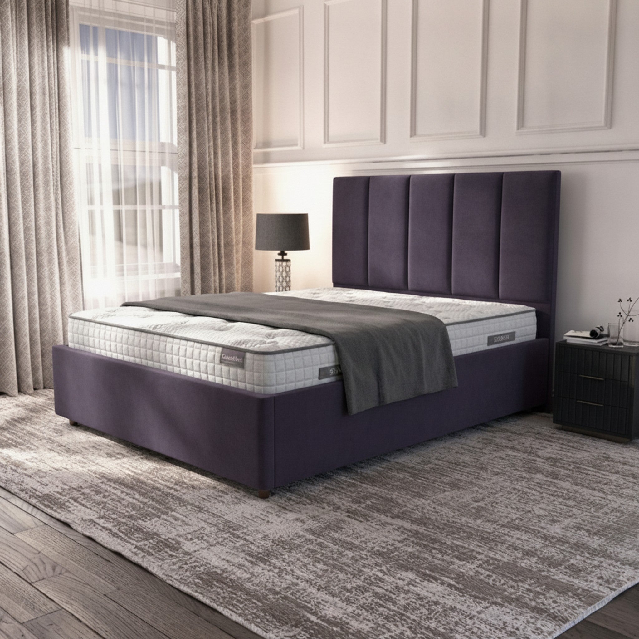 Bristol Lilac Ottoman Bed | Premium Storage Bed