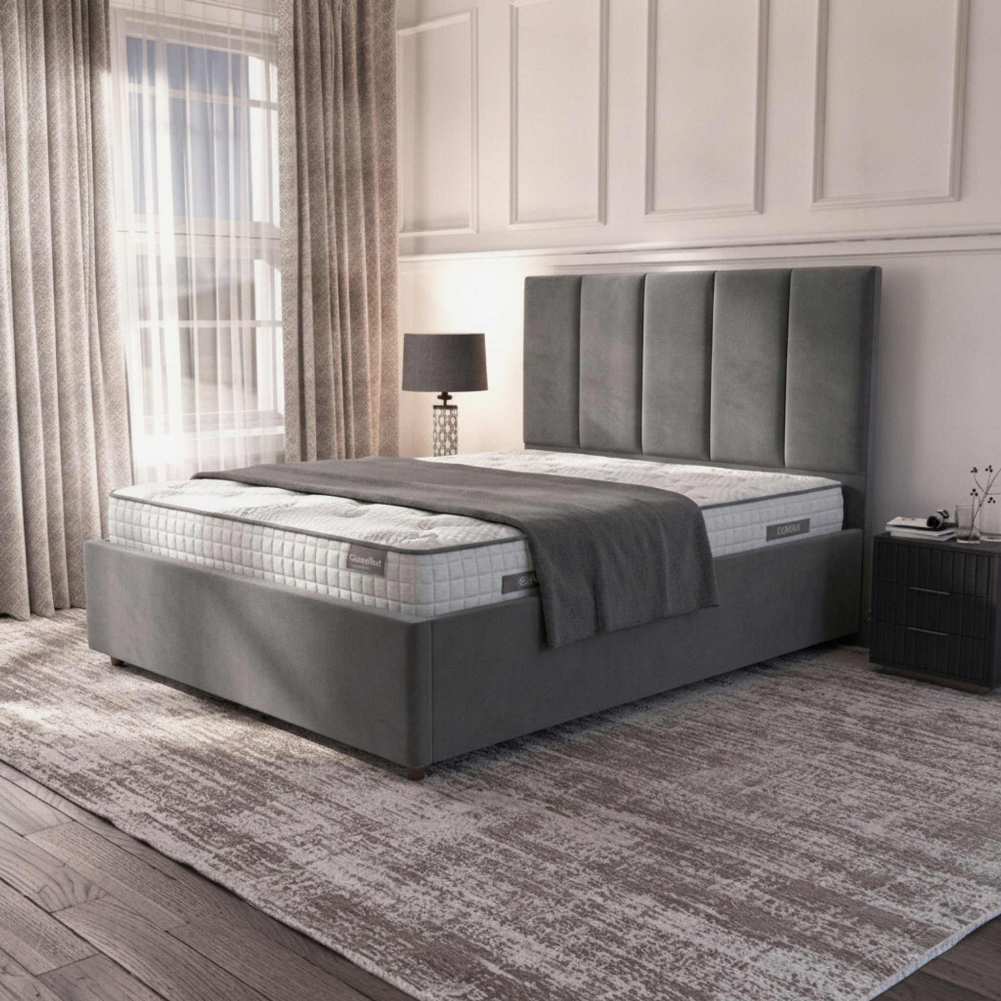 Bristol Grey Ottoman Bed with Storage