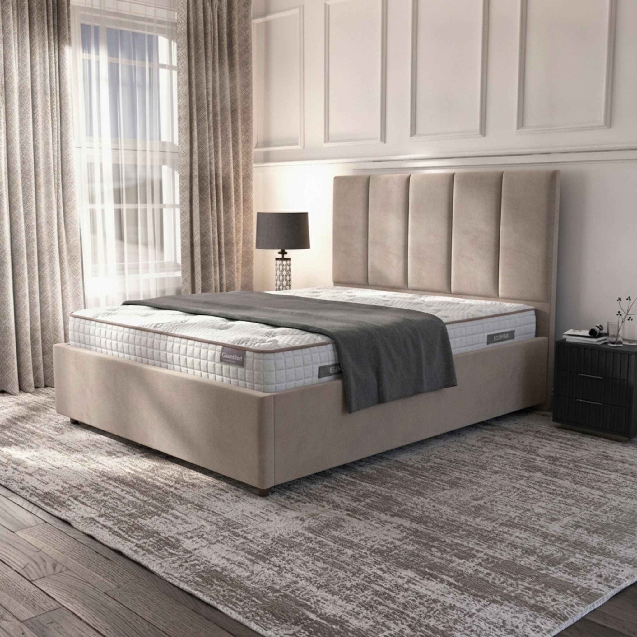 Bristol Pebble Ottoman Bed with Gas-Lift Storage