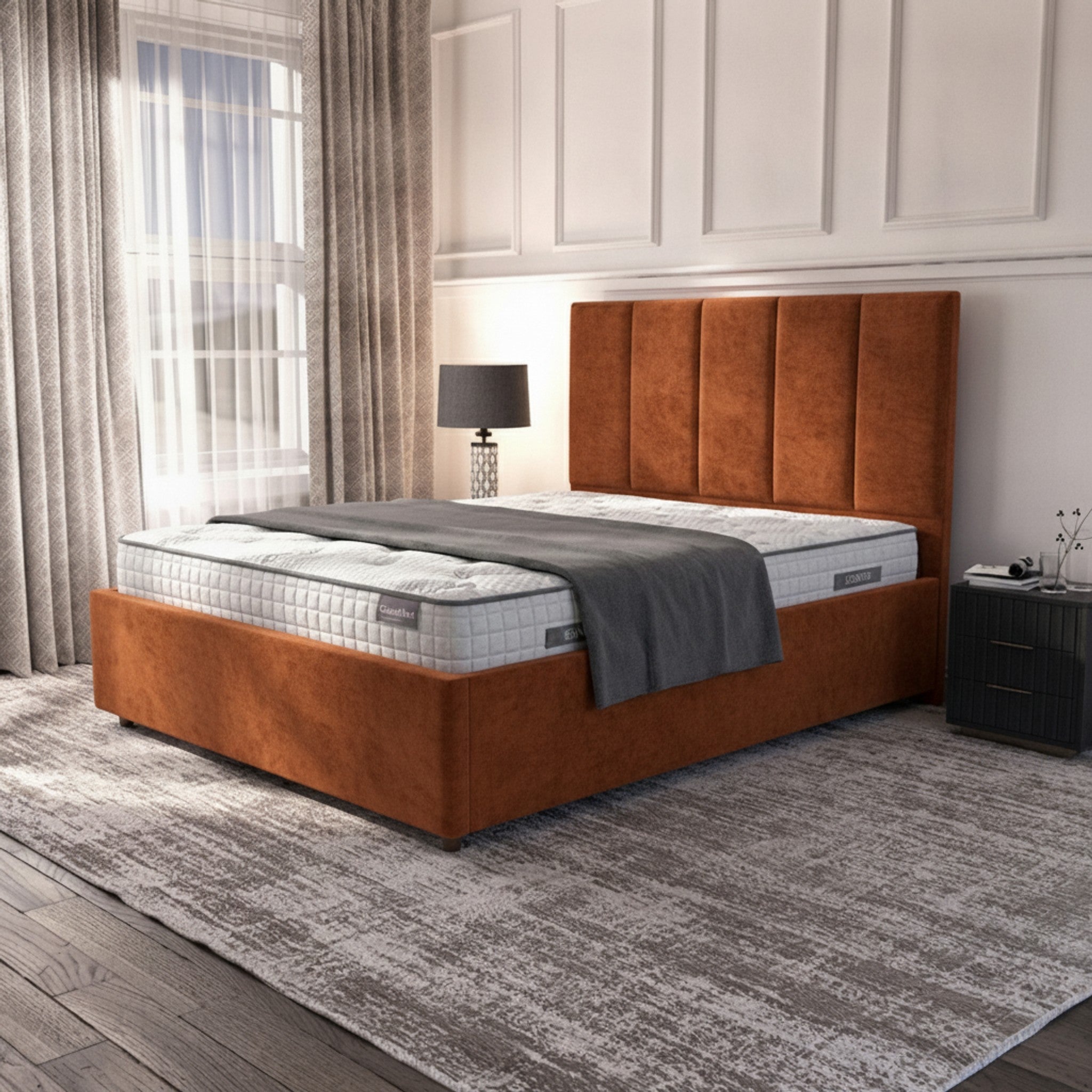 Bristol Ottoman Bed - Burnt Orange