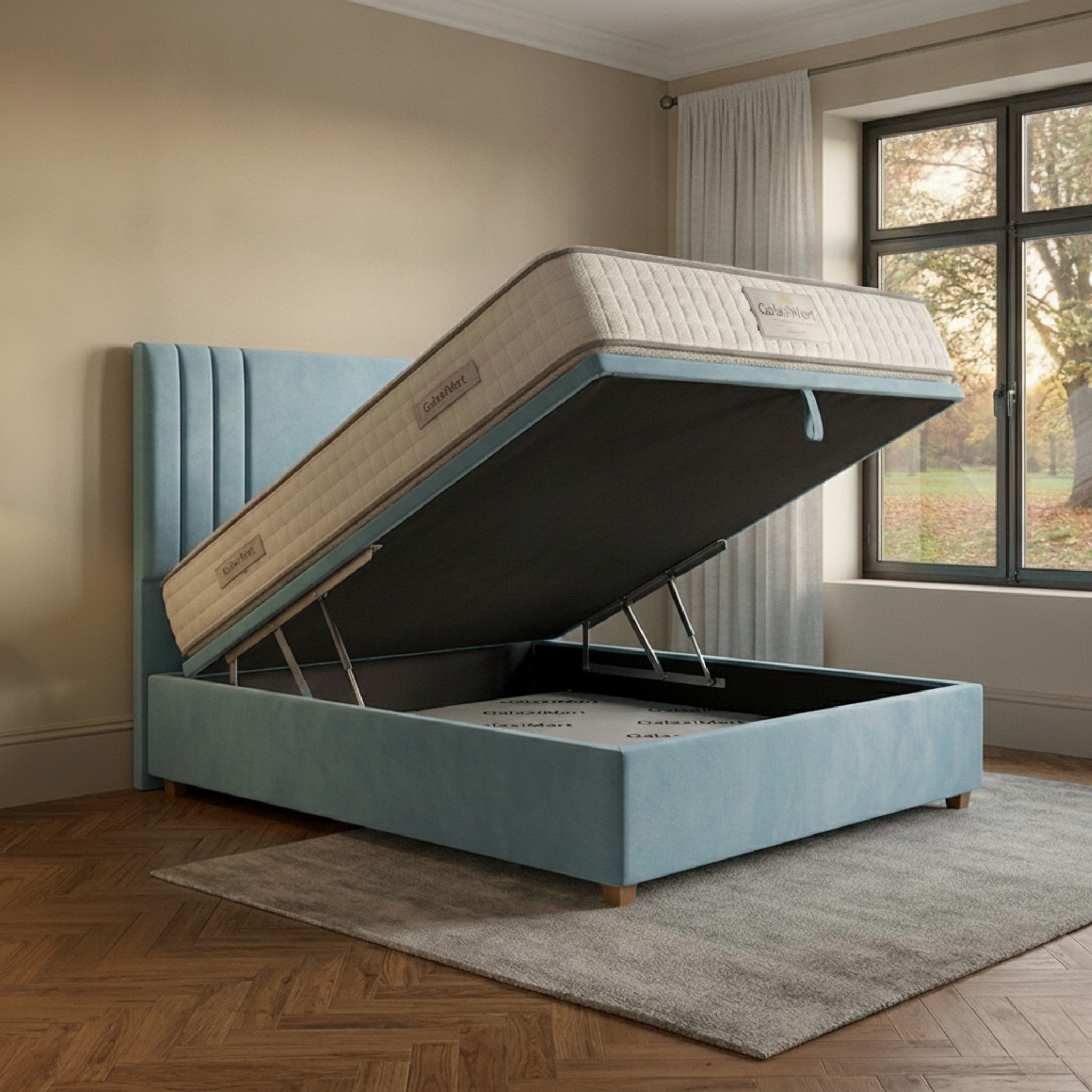 Burlington Sky Ottoman Bed with Gas-Lift Storage