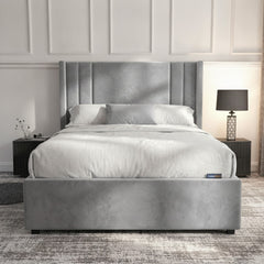 Burlington Silver Ottoman Bed with Gas-Lift Storage