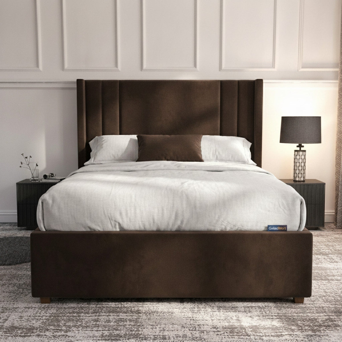 Burlington Ottoman Bed - Bourneville with Gas-Lift Storage