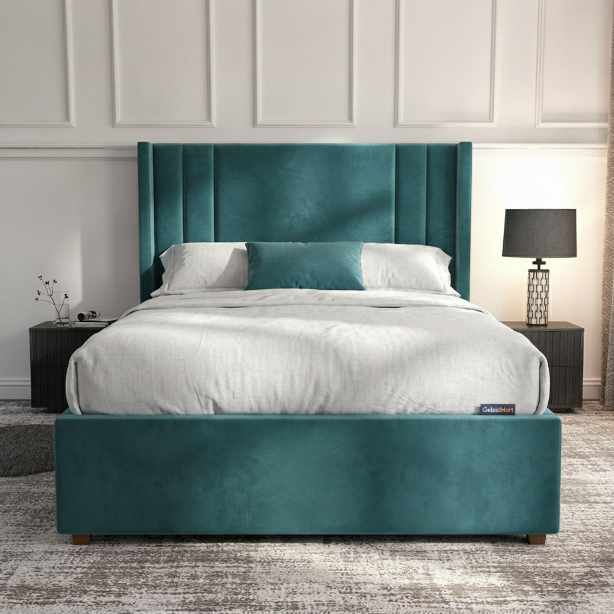 Burlington New Teal Ottoman Bed - Gas-Lift Storage