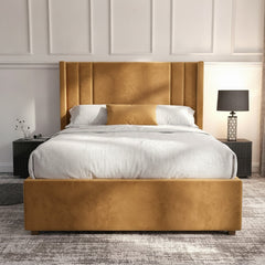 Burlington Mustard Ottoman Bed | Premium Gas-Lift Storage