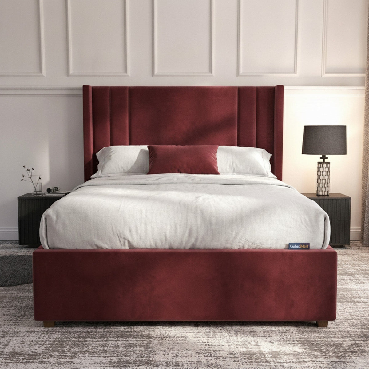 Burlington Ottoman Bed - Claret Gas-Lift Storage