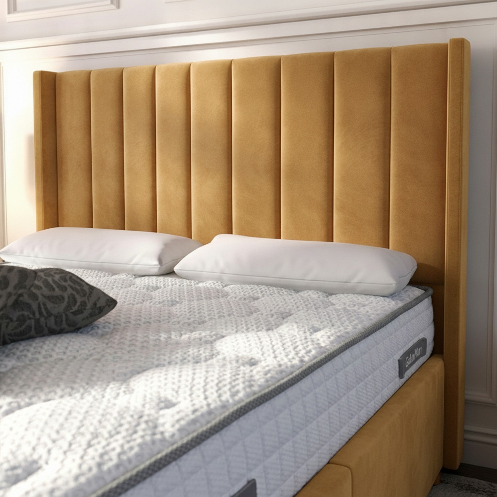 Burlington Mustard Ottoman Bed | Premium Gas-Lift Storage