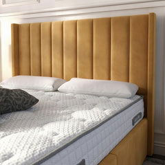 Burlington Mustard Ottoman Bed | Premium Gas-Lift Storage