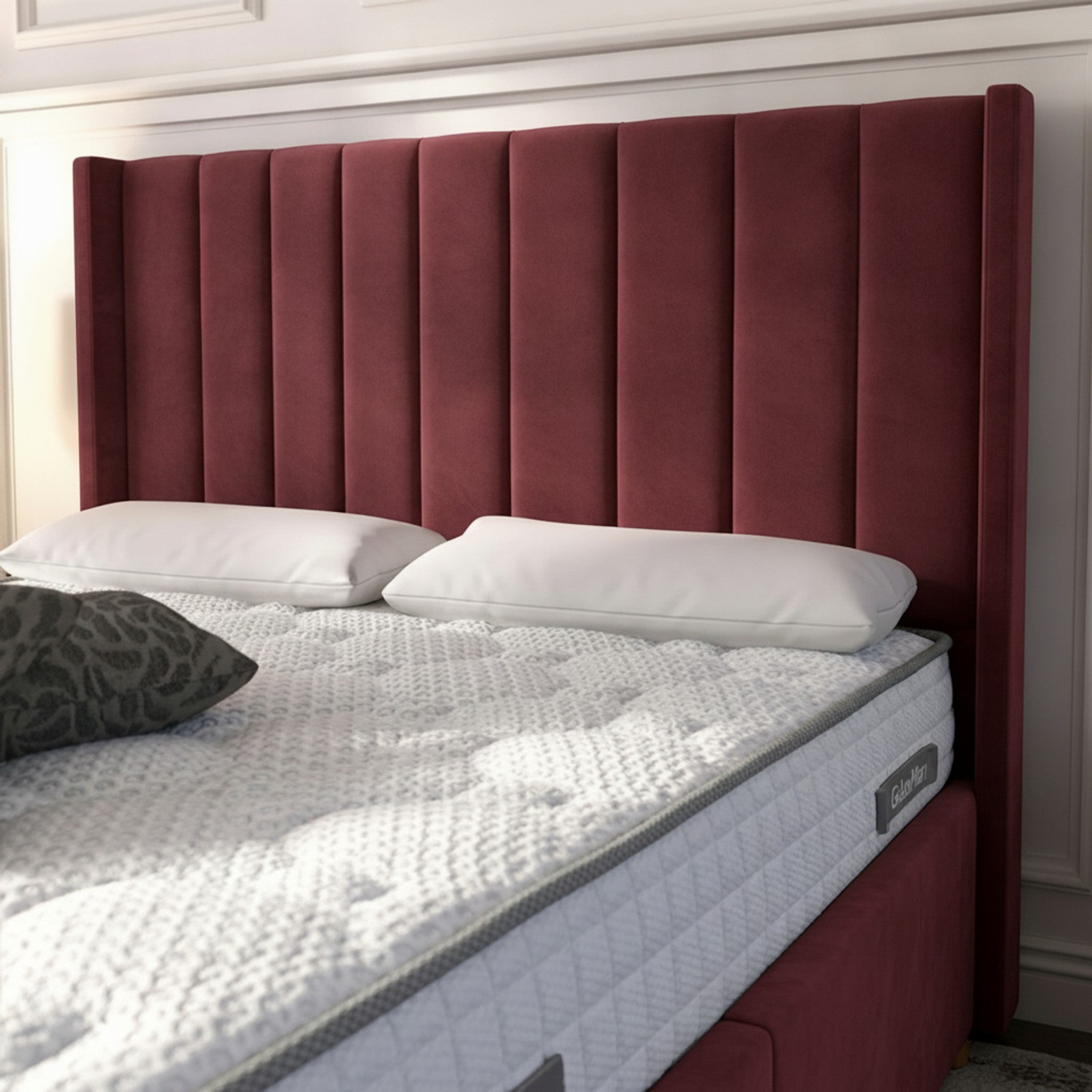 Burlington Ottoman Bed - Claret Gas-Lift Storage
