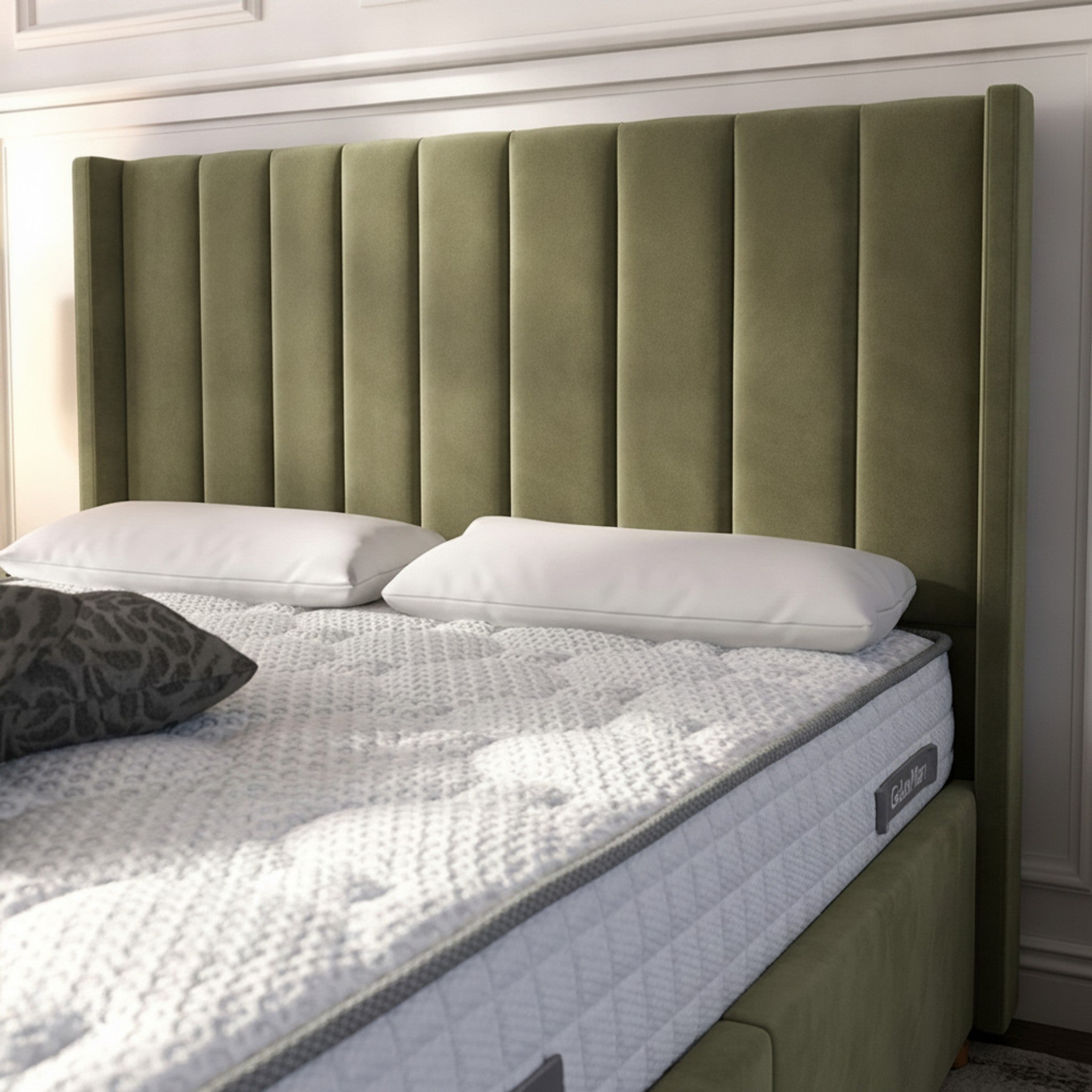 Burlington Ottoman Bed - Olive Green Storage