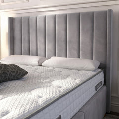 Burlington Silver Ottoman Bed with Gas-Lift Storage