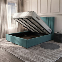 Burlington New Teal Ottoman Bed - Gas-Lift Storage