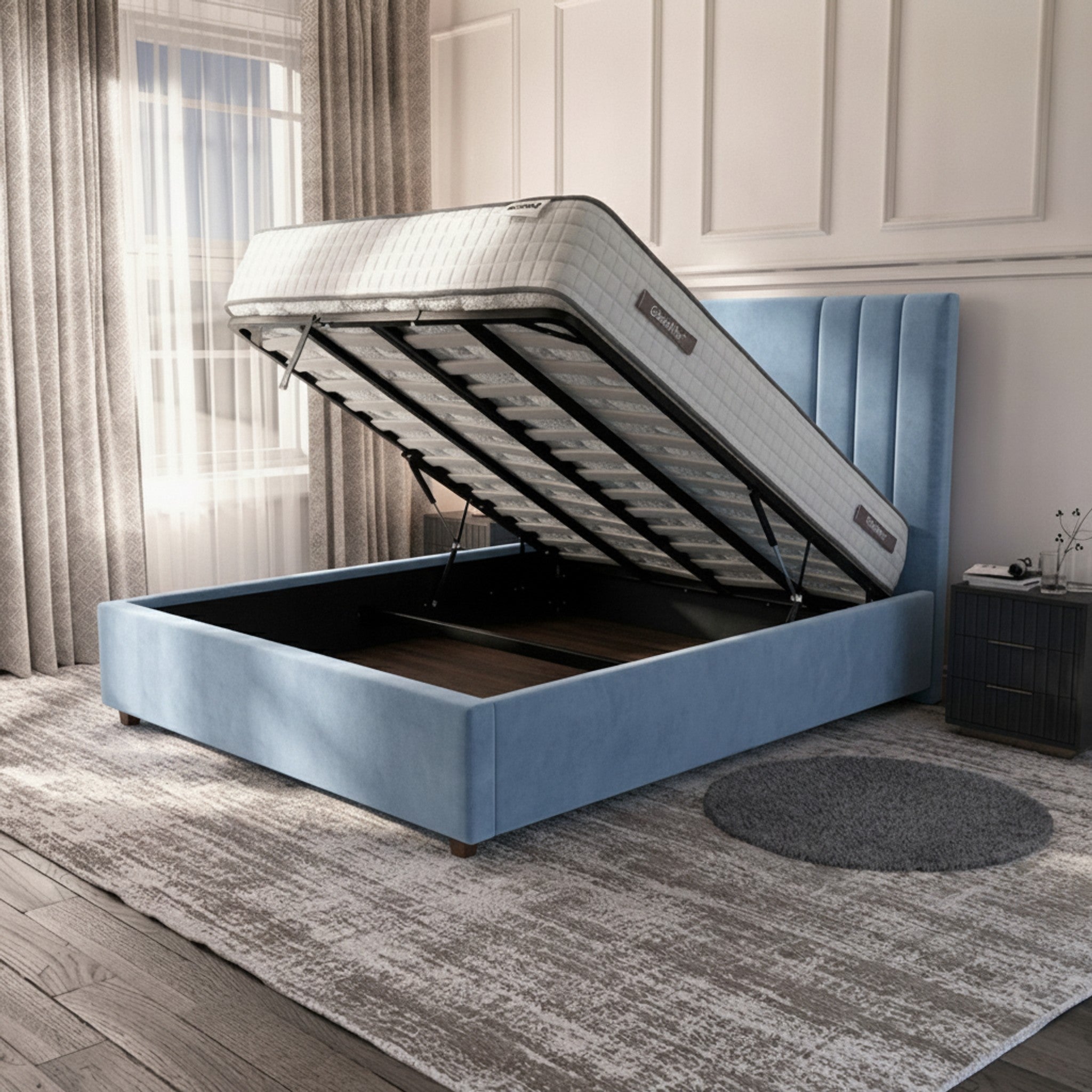 Burlington Sky Ottoman Bed with Gas-Lift Storage