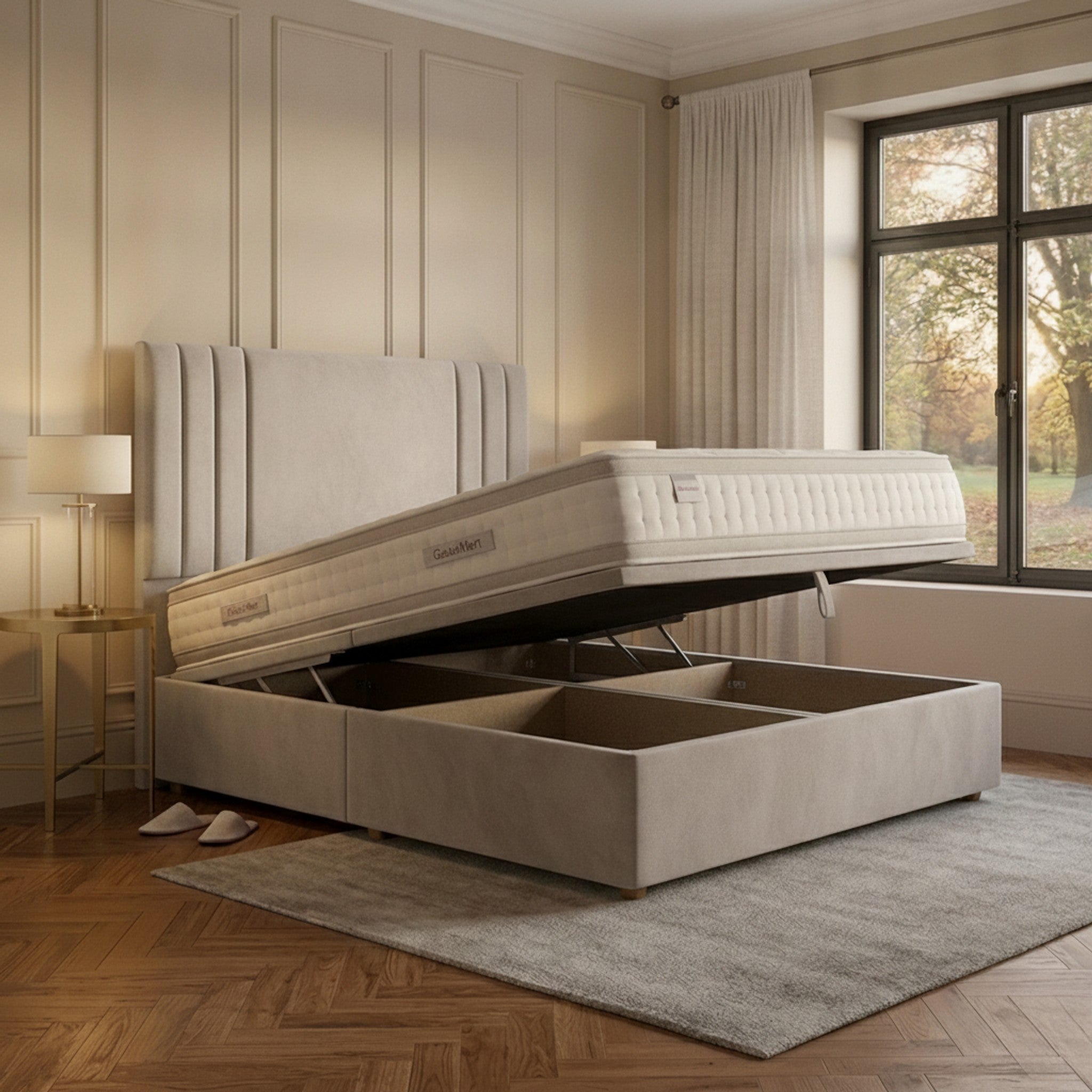 Burlington Pebble Ottoman Bed with Gas-Lift Storage
