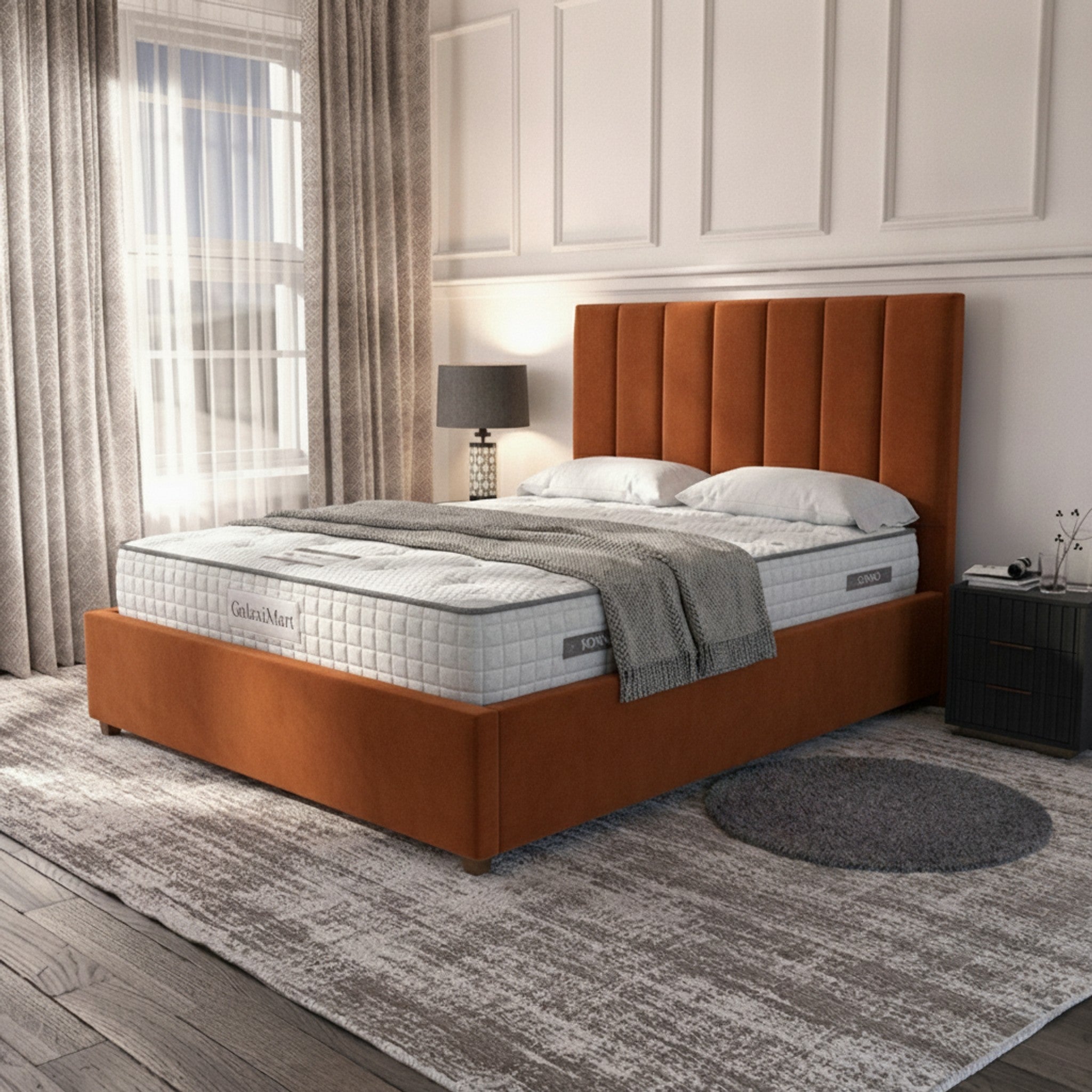 Burnt Orange Burlington Ottoman Bed