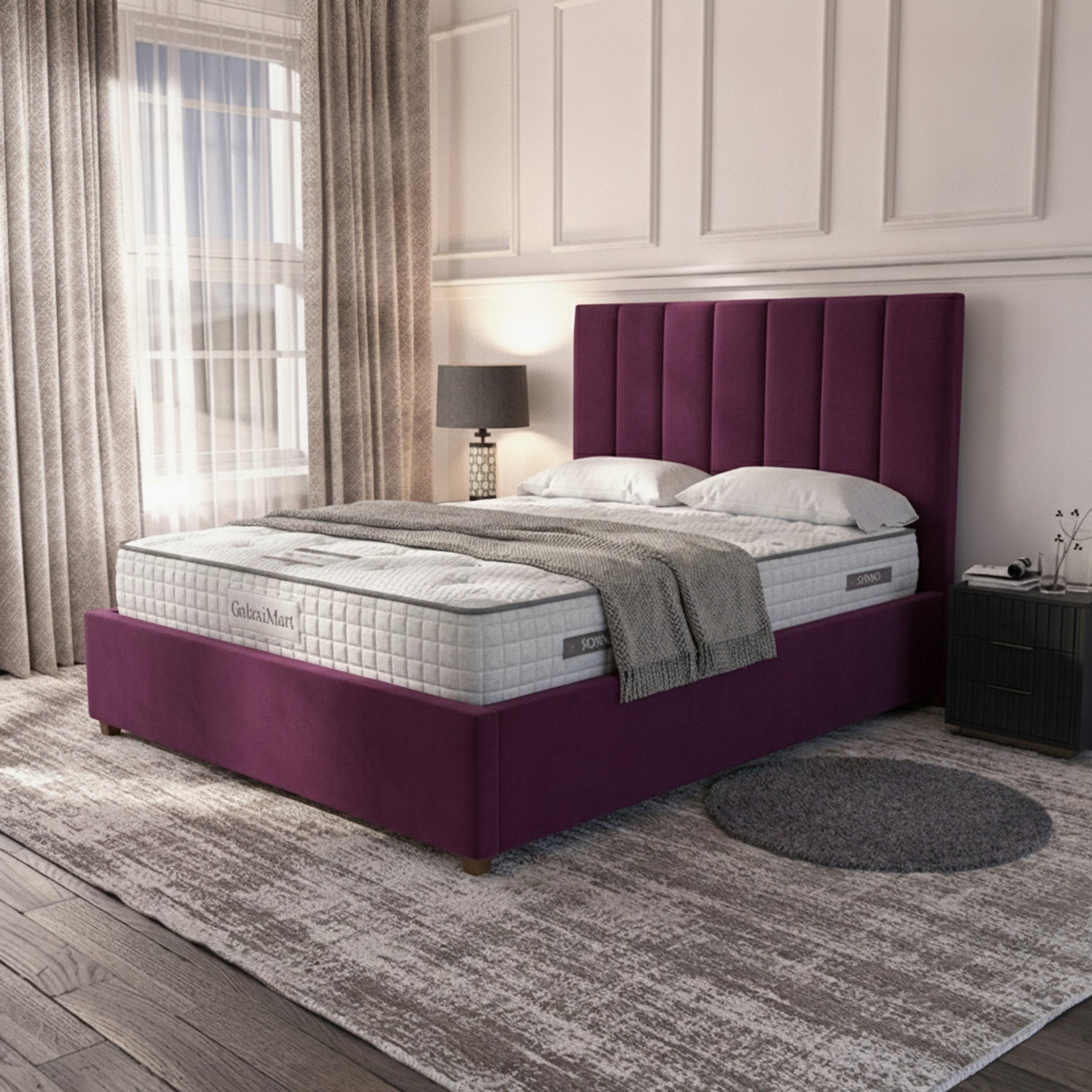 Burlington Ottoman Bed Cerise - Gas Lift Storage