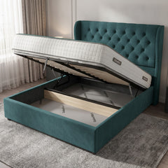 Camden Ottoman Bed - New Teal Gas-Lift Storage