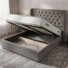 Camden Grey Ottoman Bed with Gas-Lift Storage