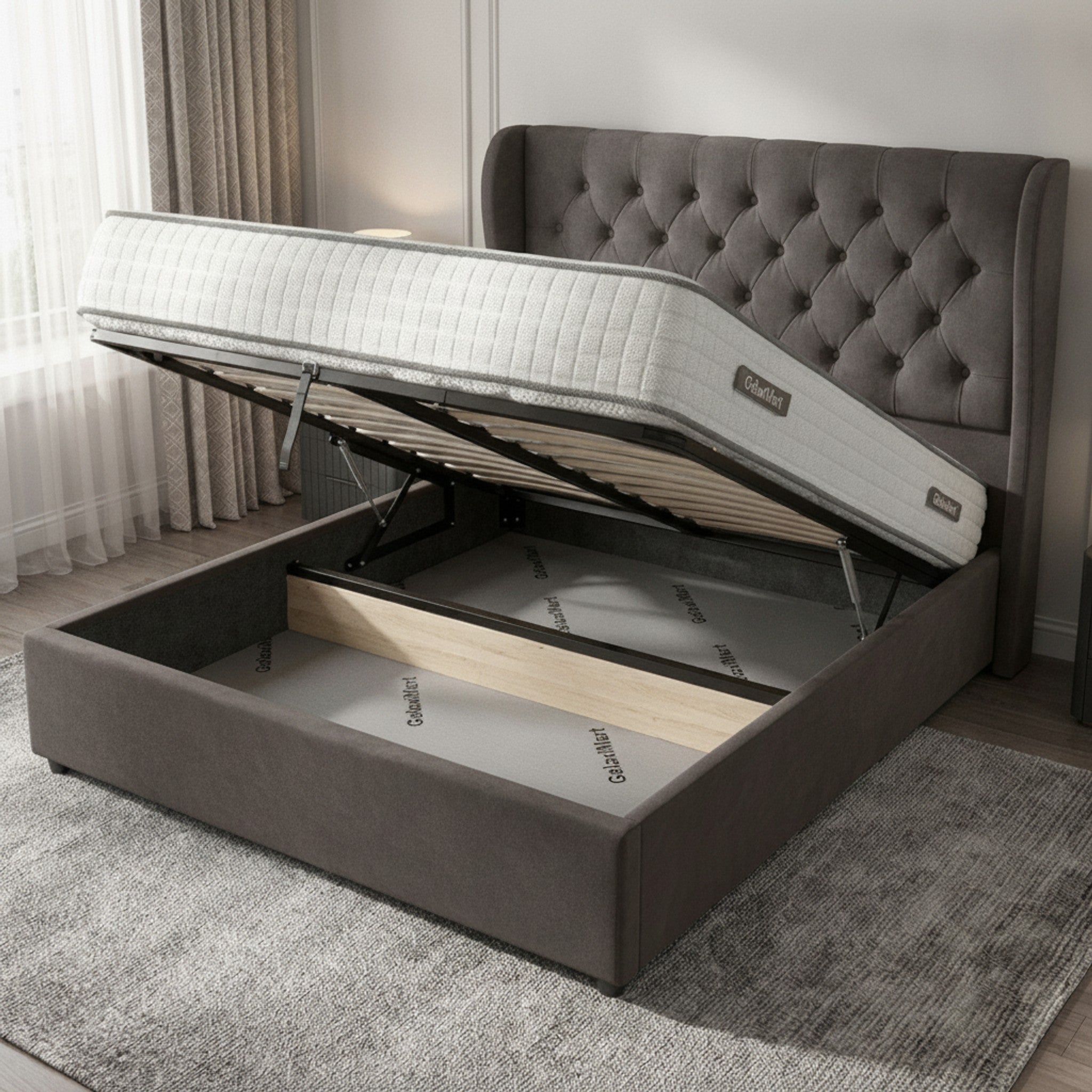 Camden Elephant Ottoman Bed with Gas-Lift Storage