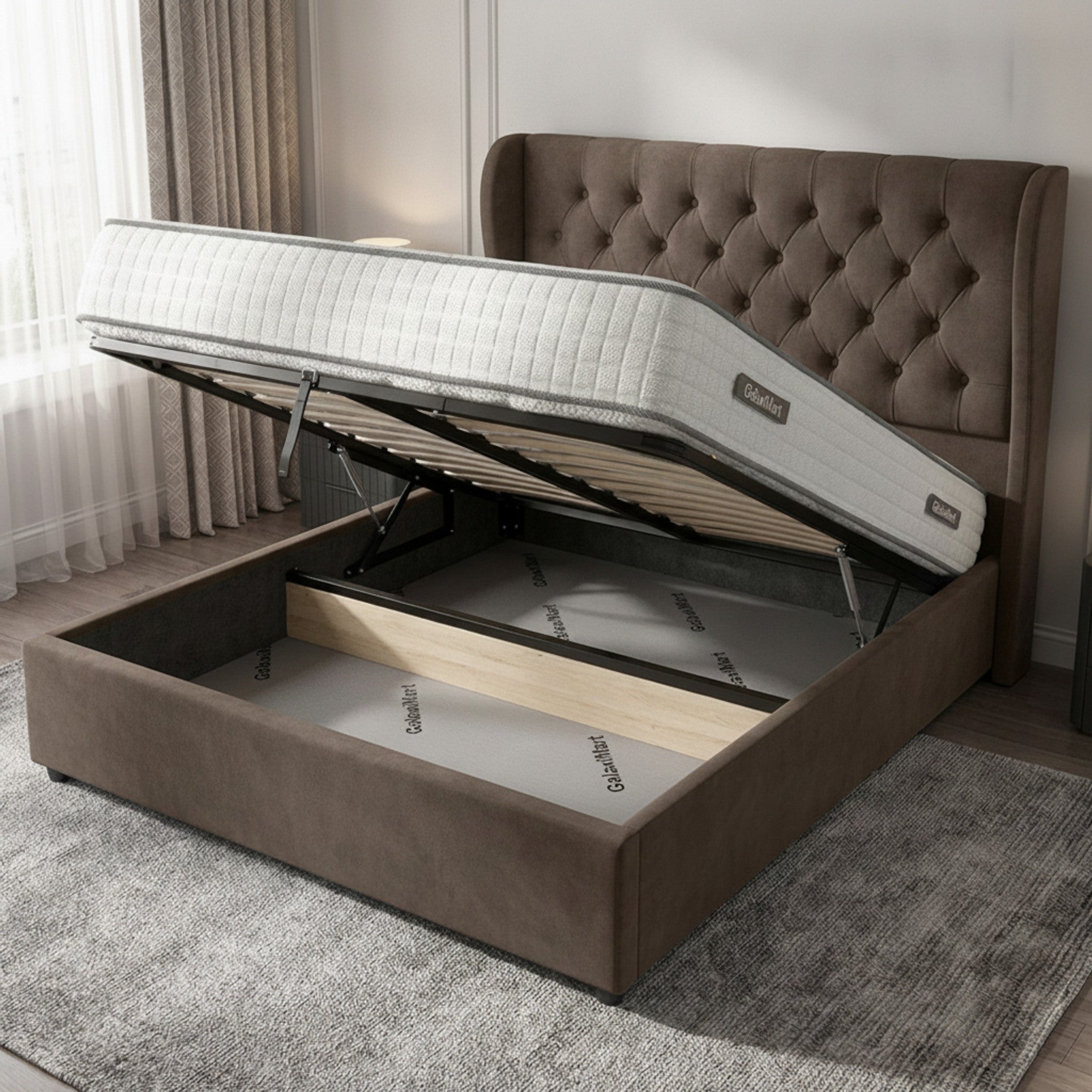 Camden Mole Ottoman Bed with Gas-Lift Storage