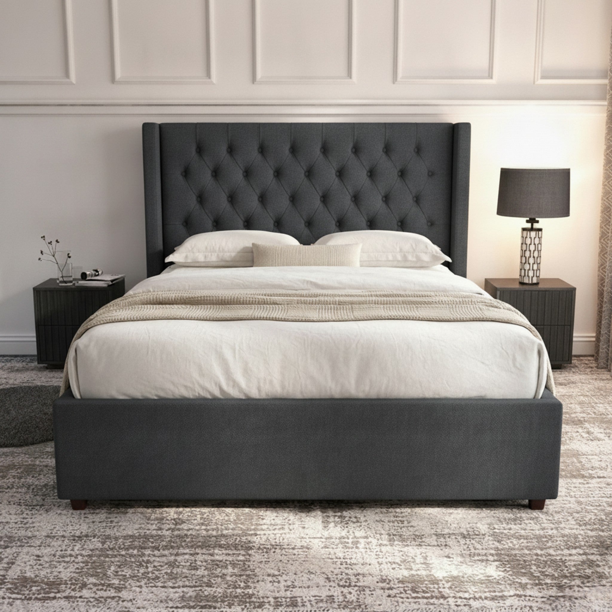 Camden Steel Ottoman Bed with Gas-Lift Storage