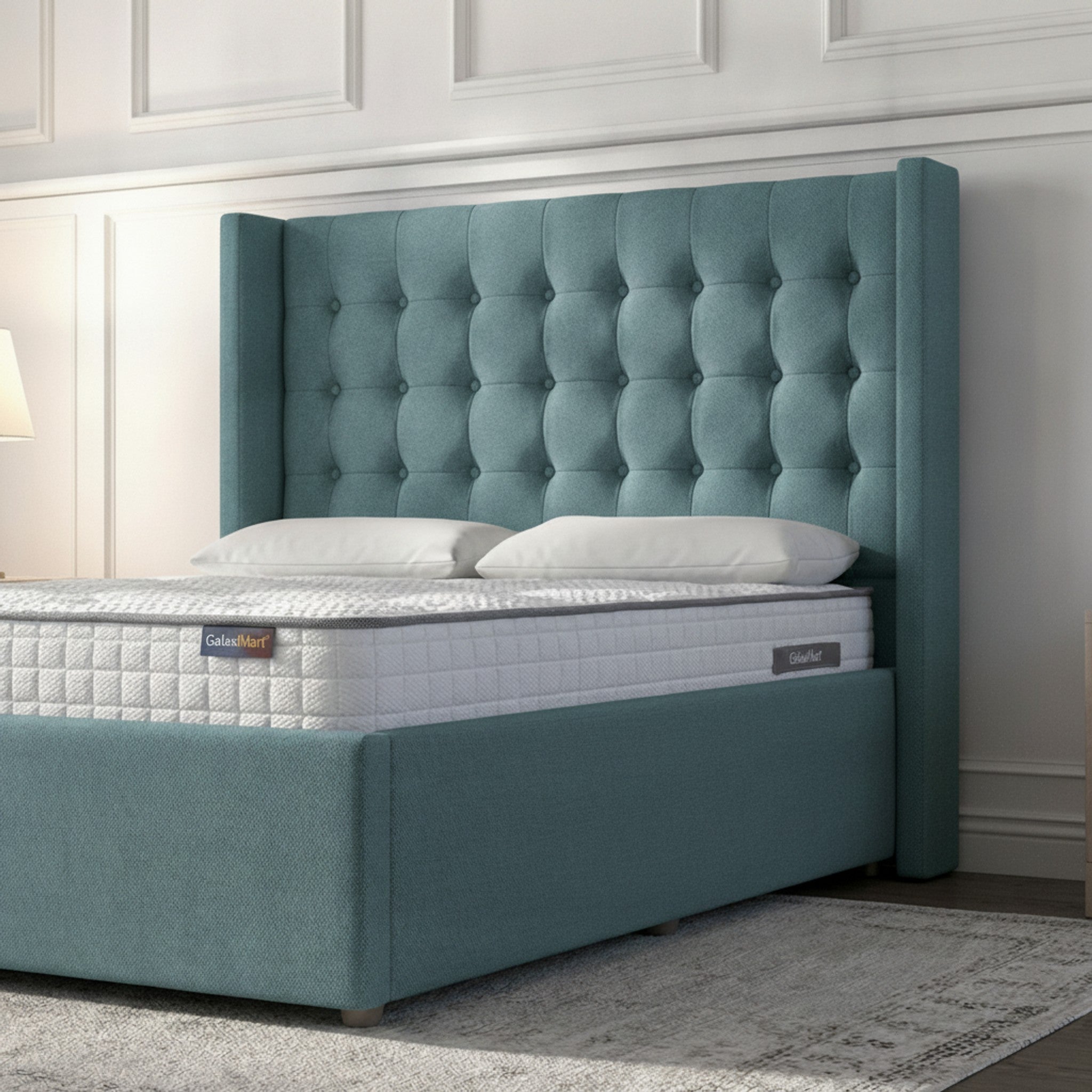 Camden Ottoman Bed - New Teal Gas-Lift Storage