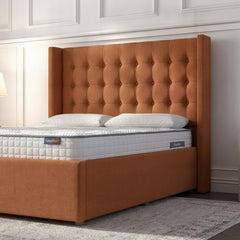 Burnt Orange Camden Ottoman Bed with Gas-Lift Storage