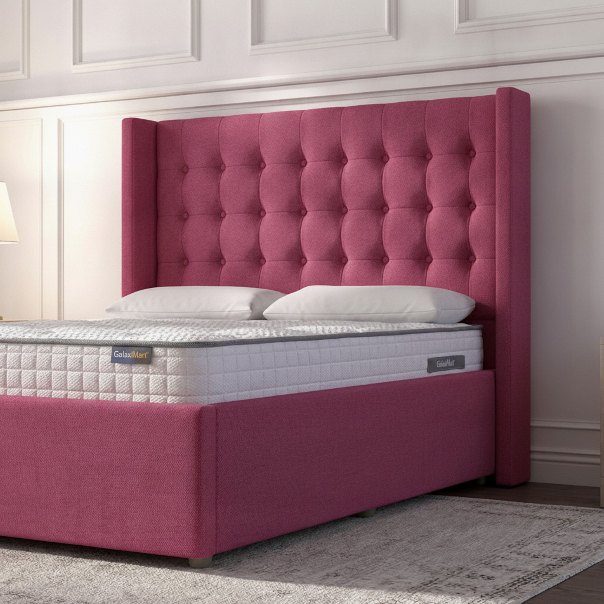 Camden Ottoman Bed - Cerise Gas-Lift Storage Bed