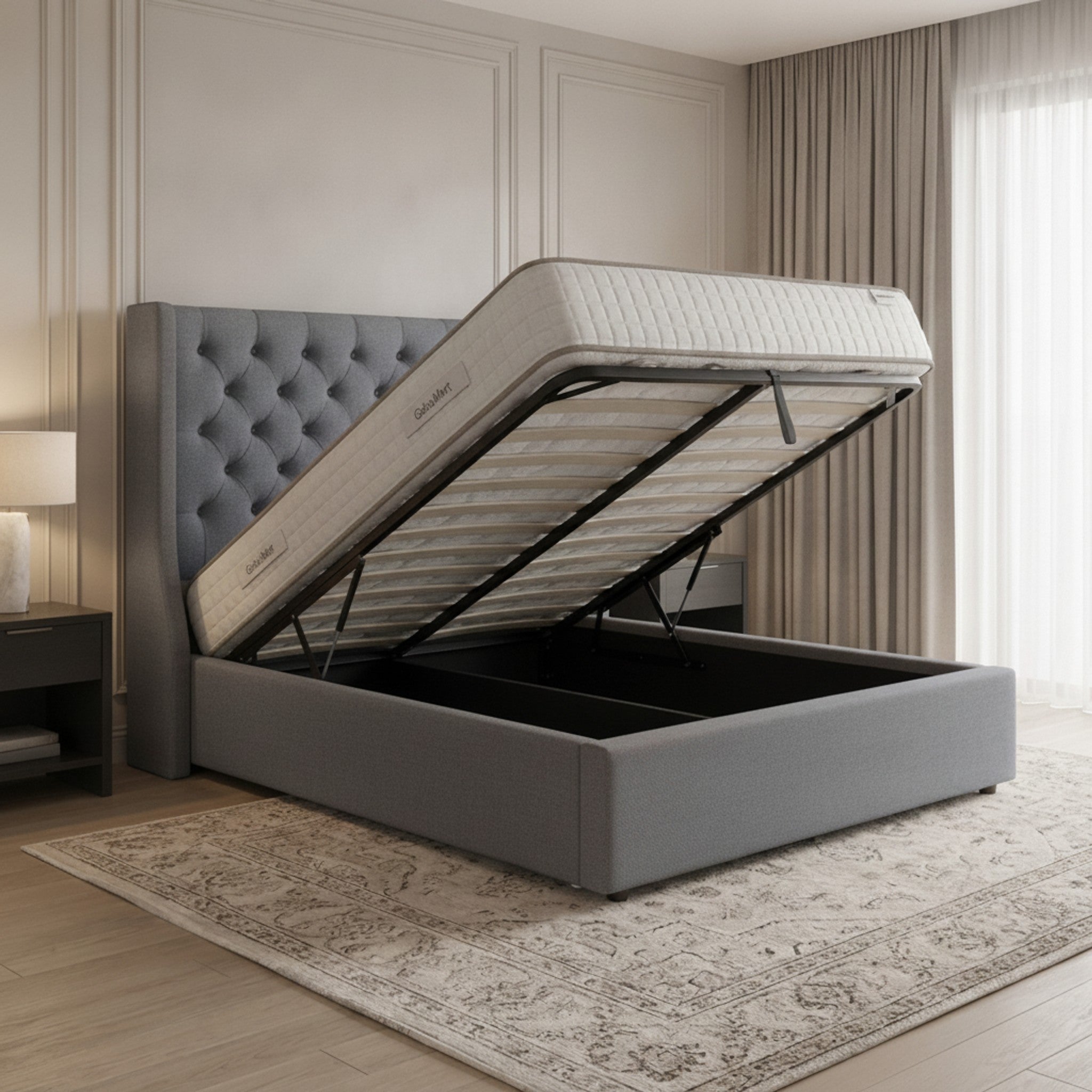 Camden Elephant Ottoman Bed with Gas-Lift Storage