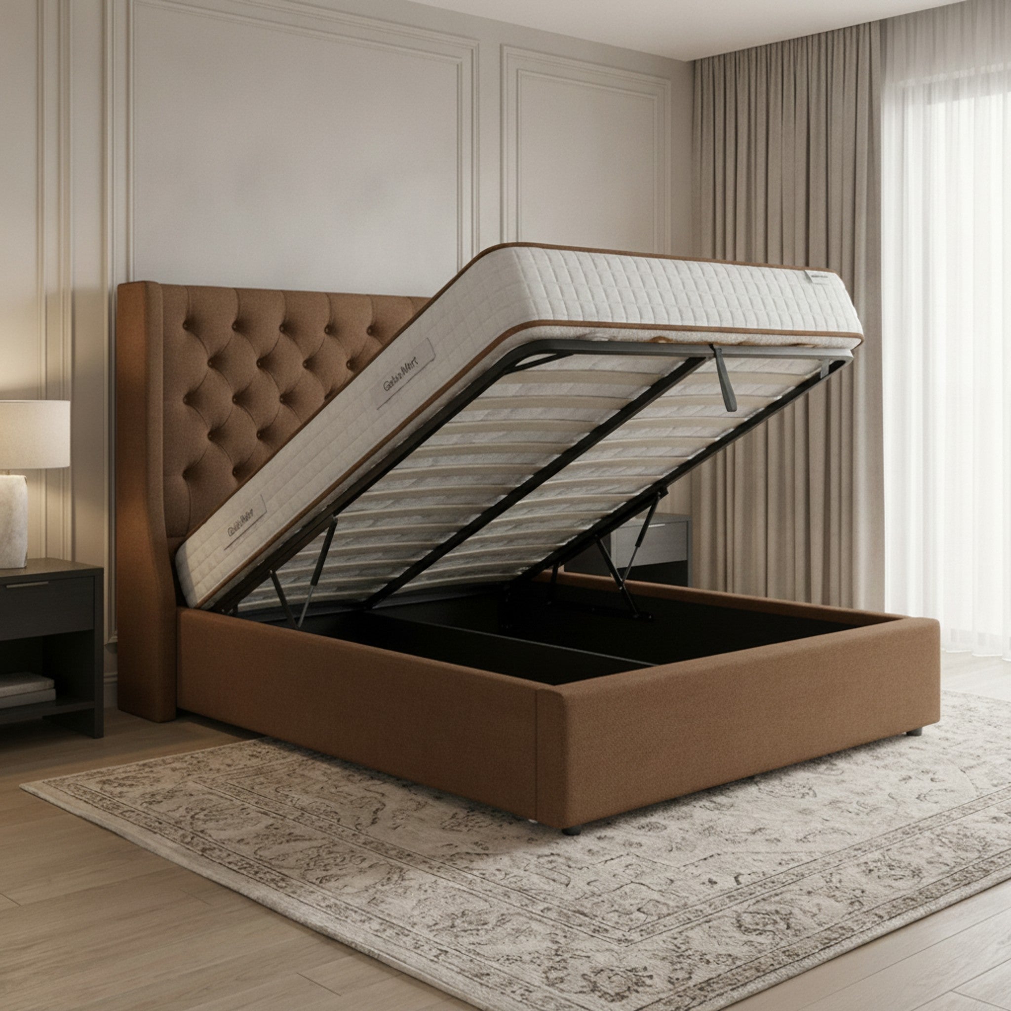 Camden Mole Ottoman Bed with Gas-Lift Storage