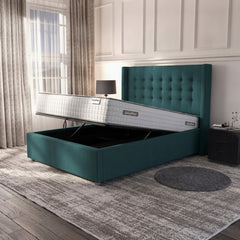 Camden Ottoman Bed - New Teal Gas-Lift Storage
