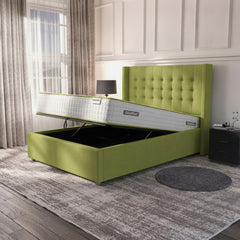 Camden Lime Ottoman Bed with Gas-Lift Storage