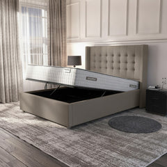 Camden Grey Ottoman Bed with Gas-Lift Storage