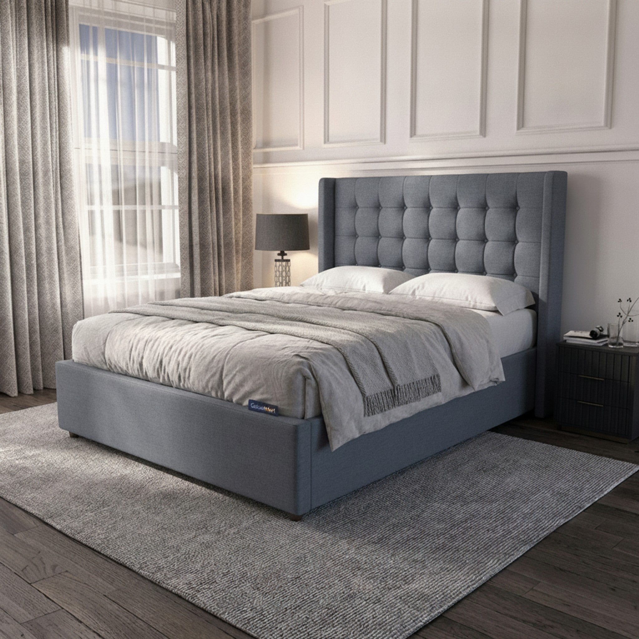 Camden Steel Ottoman Bed with Gas-Lift Storage